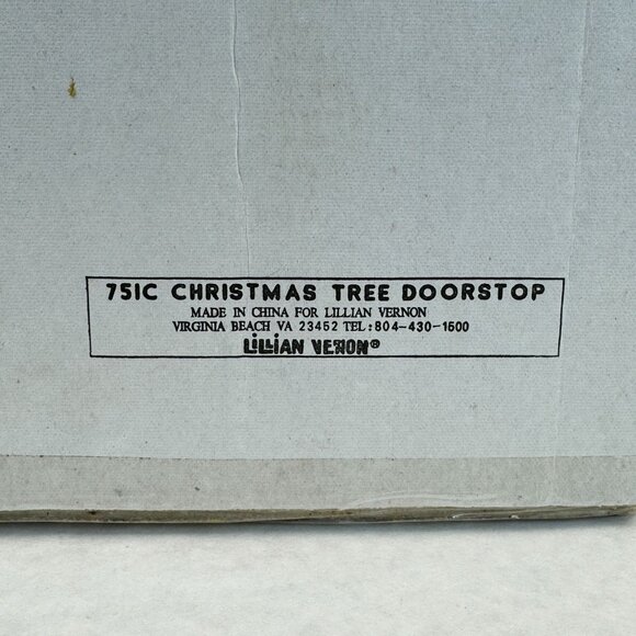 Vintage Lillian Vernon Christmas Tree Doorstop #751C Cast Iron Painted Toys 7.5" - Picture 8 of 14